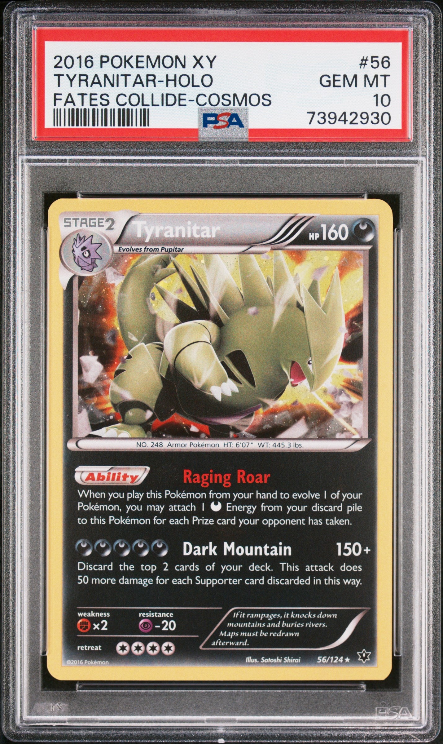 PSA 10 TYRANITAR-HOLO FATES COLLIDE-COSMOS