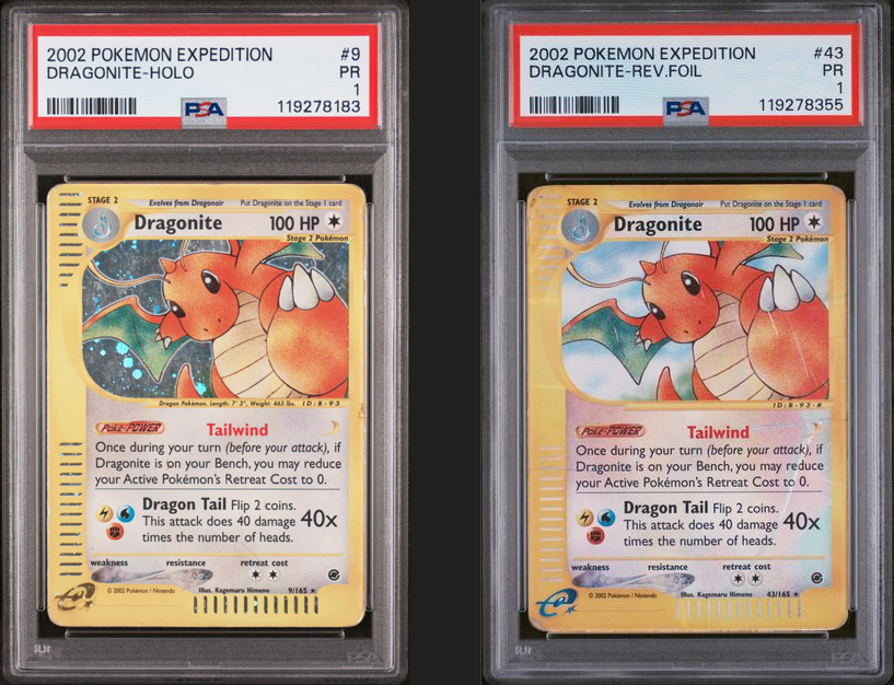 PSA 1 DRAGONITE HOLO & REVERSE