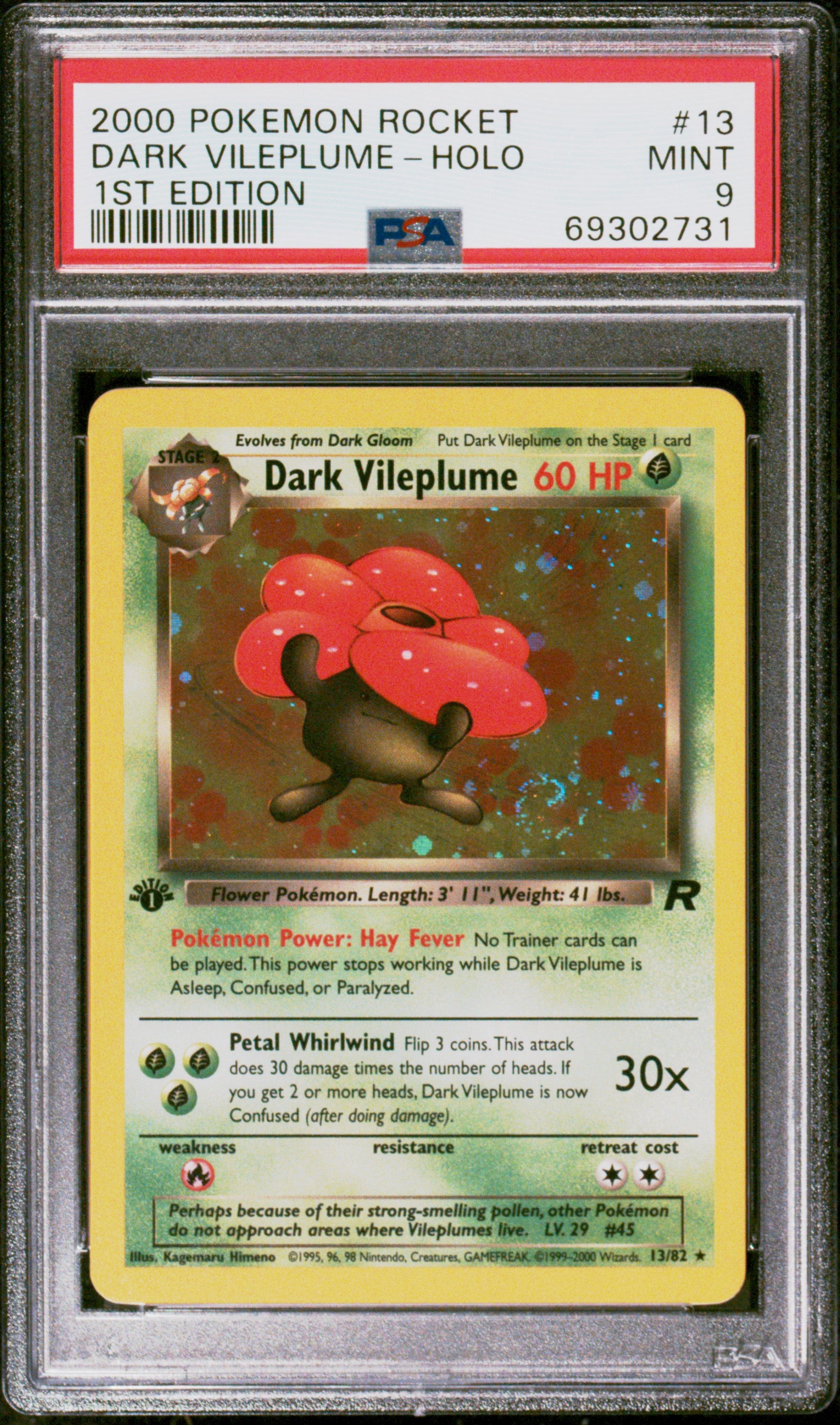 PSA 9 DARK VILEPLUME-HOLO 1ST EDITION