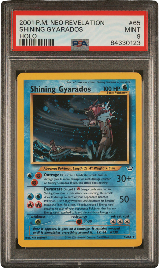PSA 9 SHINING GYARADOS HOLO NEO REVELATION