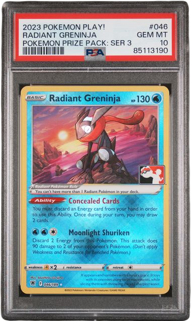 PSA 10 RADIANT GRENINJA PRIZE PACK SERIES 3 