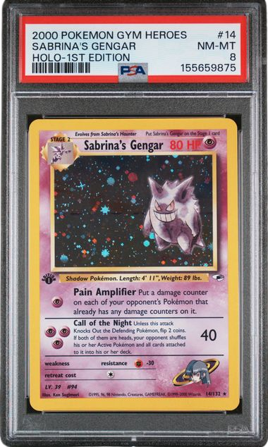 PSA 8 SABRINA'S GENGAR HOLO GYM HEROES 1ST ED