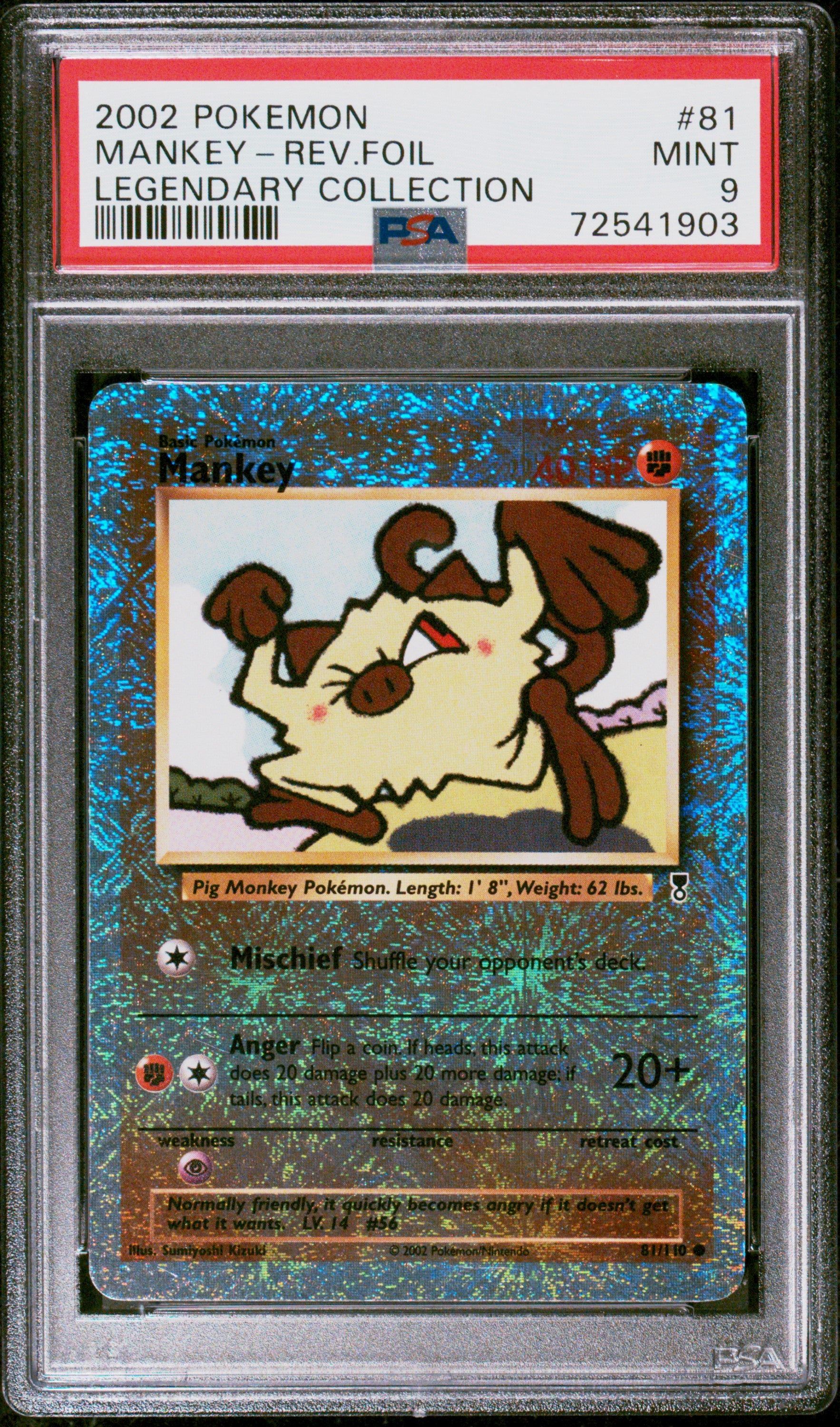 PSA 9 MANKEY-REV.FOIL LEGENDARY COLLECTION