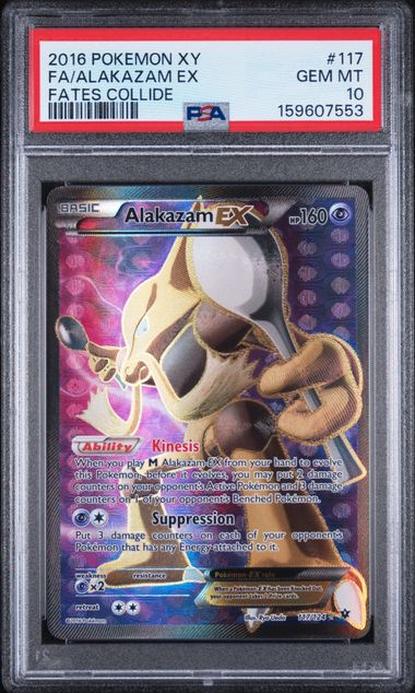 PSA 10 FA/ALAKAZAM EX FATES COLLIDE