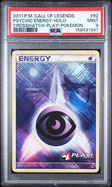 PSA 9 PSYCHIC ENERGY-HOLO CALL OF LEGENDS CROSSHATCH-PLAY!