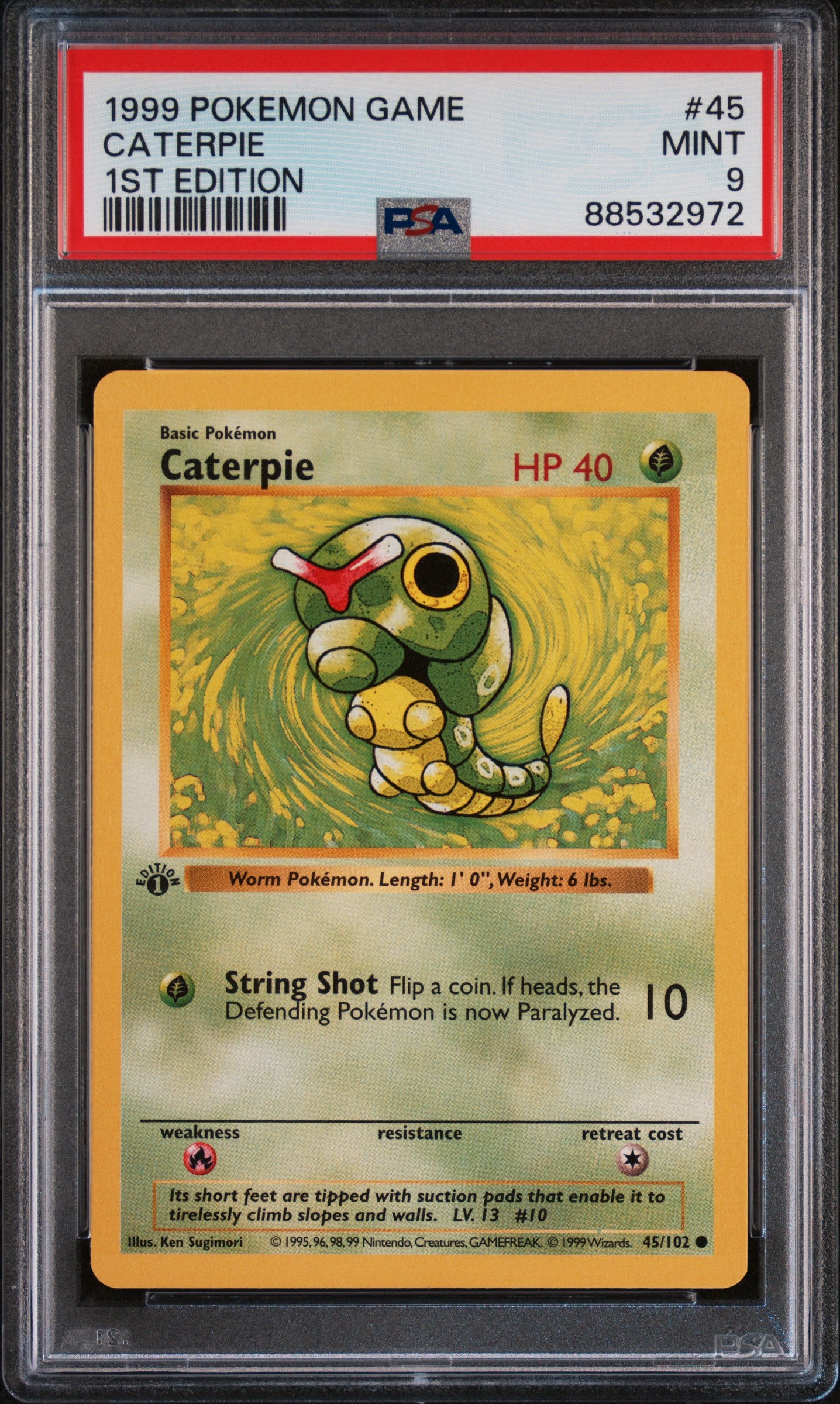 PSA 9 CATERPIE 1ST EDITION