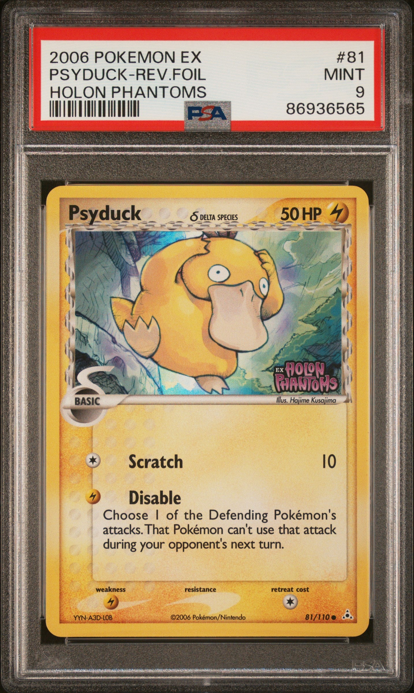 PSA 9 PSYDUCK-REV.FOIL HOLON PHANTOMS