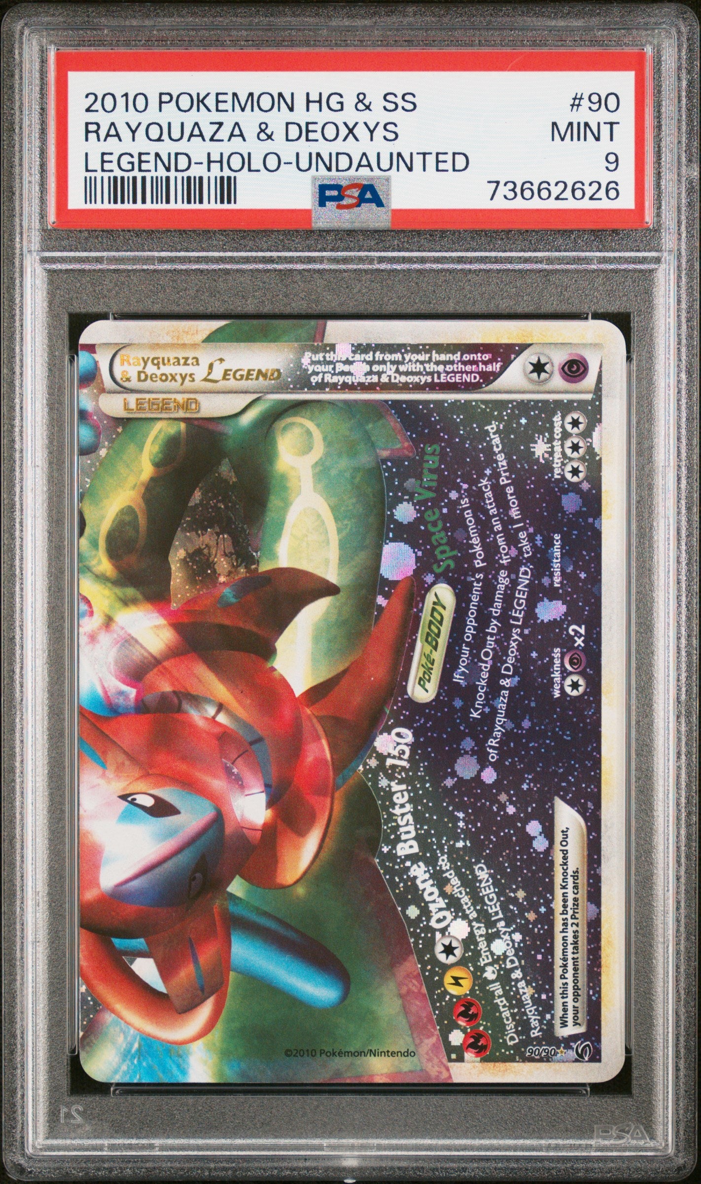 PSA 9 RAYQUAZA & DEOXYS LEGEND-HOLO-UNDAUNTED