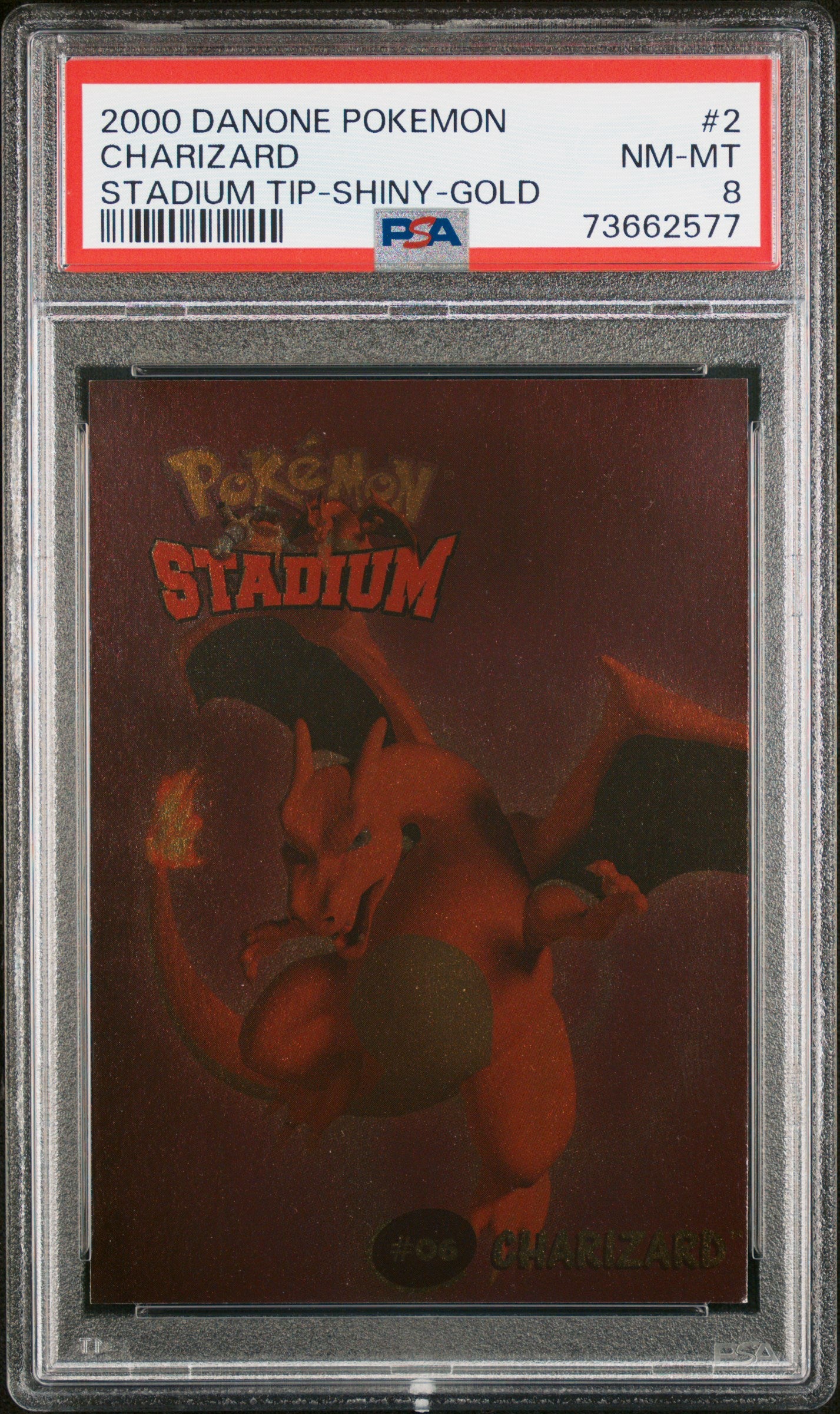 PSA 8 CHARIZARD STADIUM TIP-SHINY-GOLD