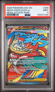 PSA 9 MEGA HAWLUCHA EX ASCENDED HEROES