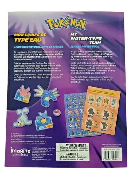 Pokemon My WATER Type Sticker & Activity Book - EN/FR
