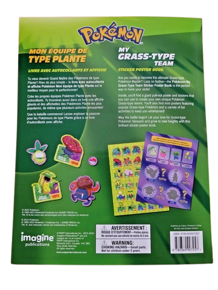 Pokemon My GRASS Type Sticker & Activity Book - EN/FR