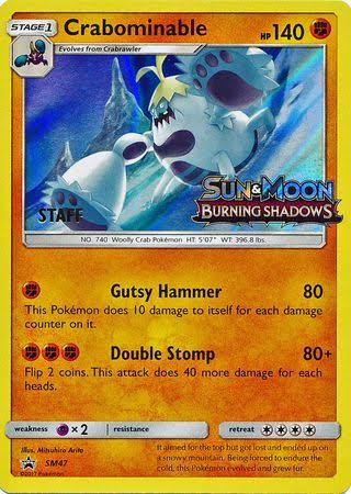 Crabominable - Sun & Moon Burning Shadows - Pre release STAFF Promo - SM47 (LP)