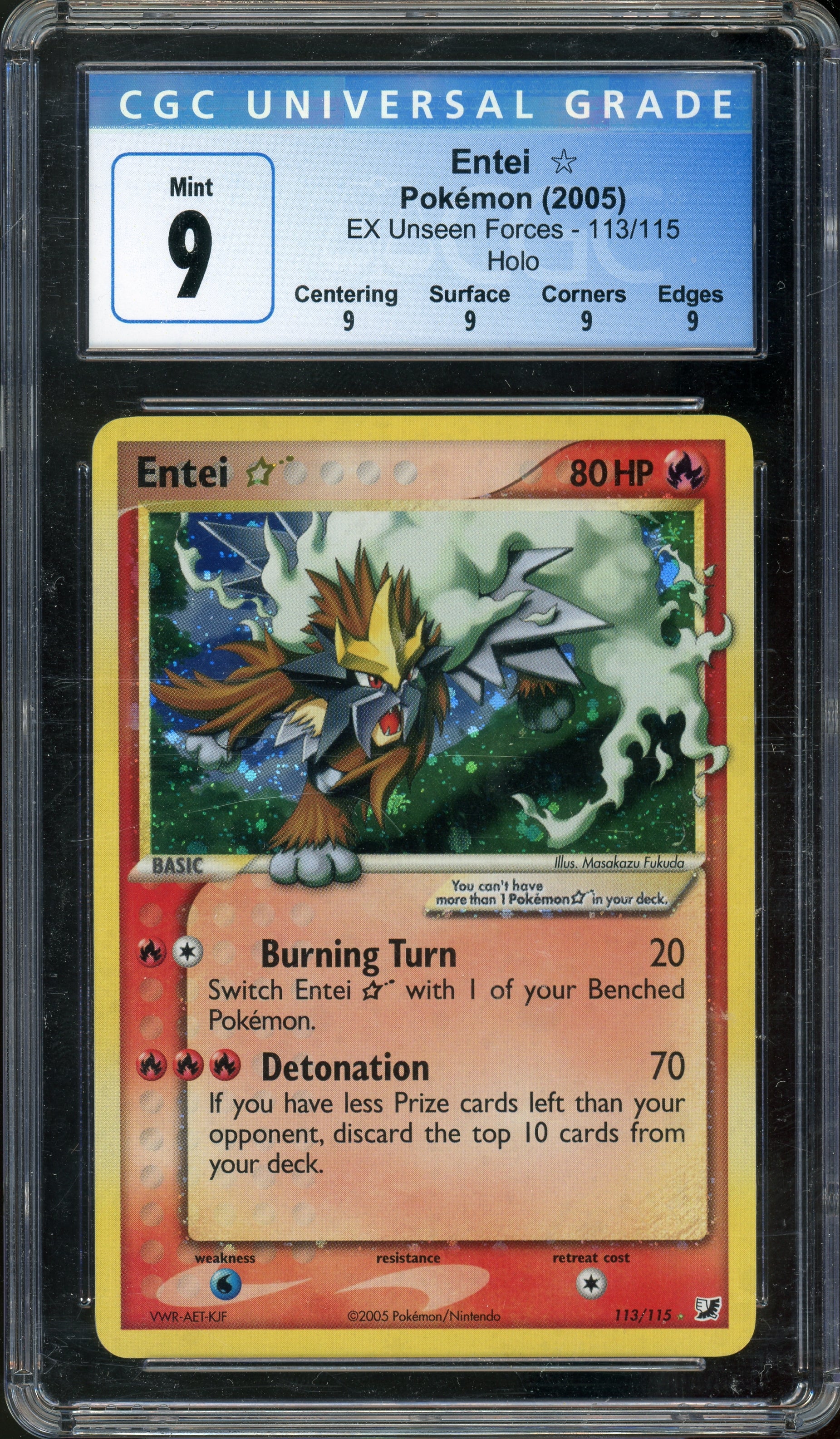 CGC 9 GOLD STAR ENTEI EX UNSEEN FORCES