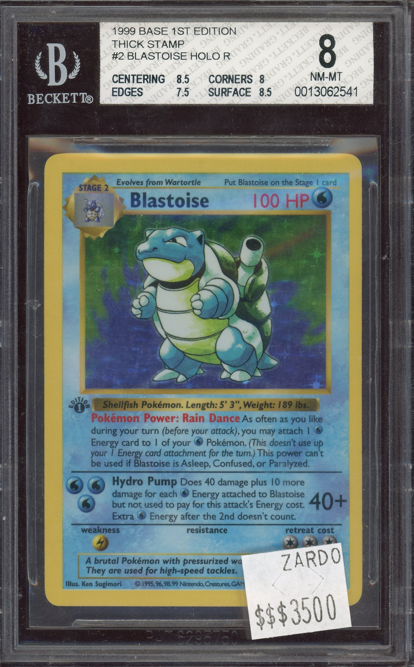 BGS 8 Blastoise Holo R 1st Edition