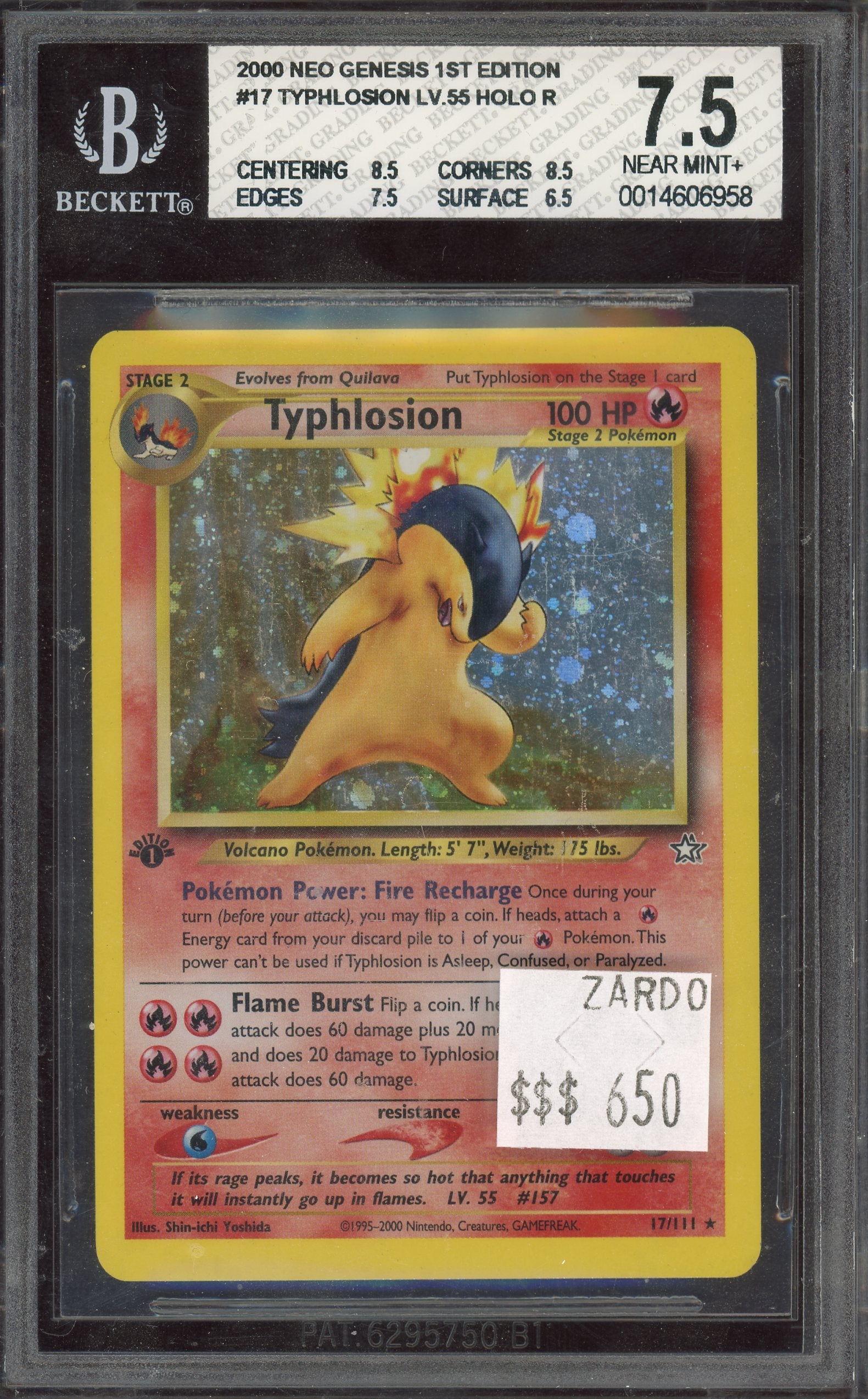 BGS 7.5 Typhlosion 1st Edition
