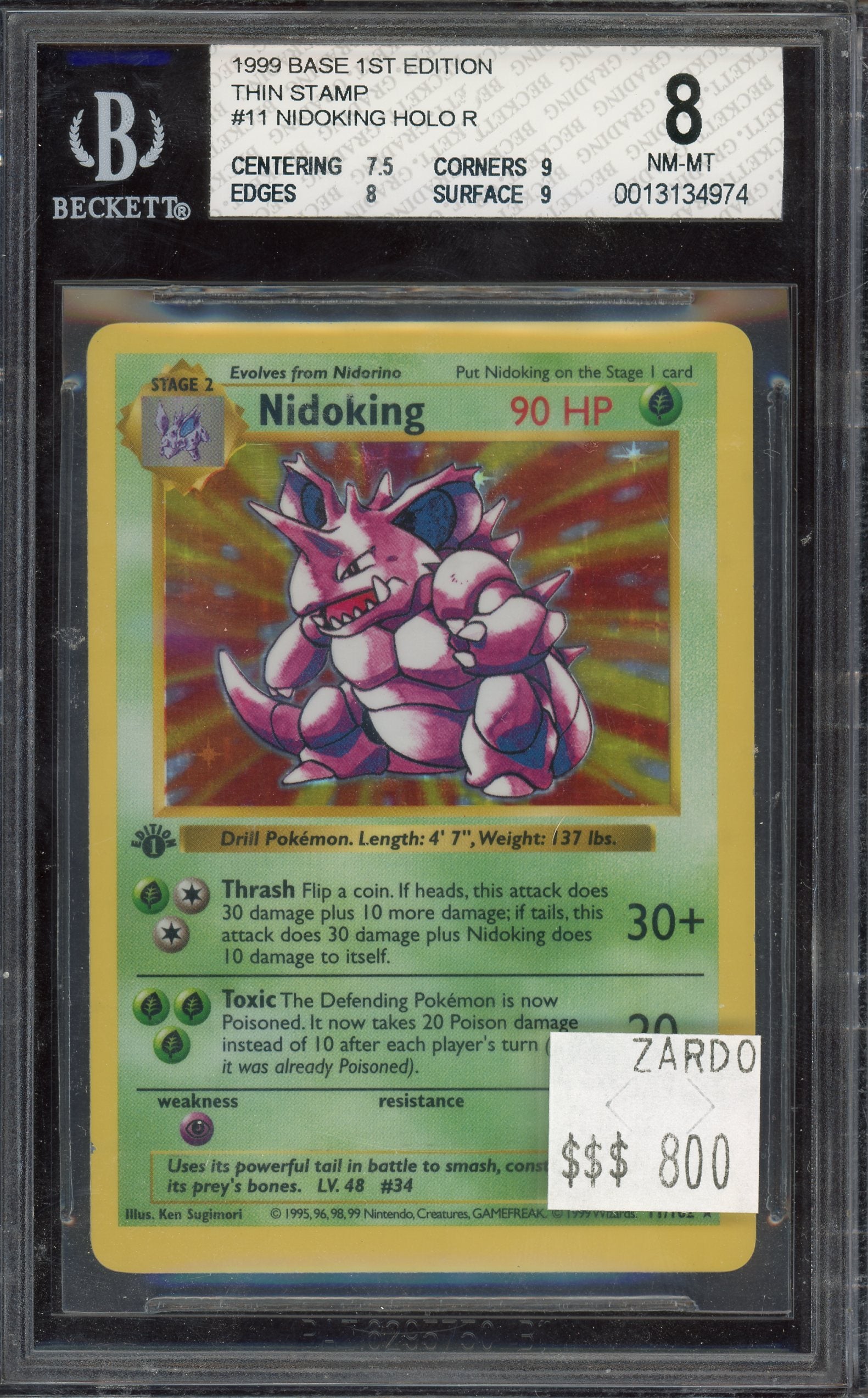 BGS 8 Nidoking Holo R 1st Edition