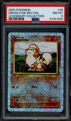 PSA 8 GROWLITHE-REV.FOIL LEGENDARY COLLECTION *DAMAGED*