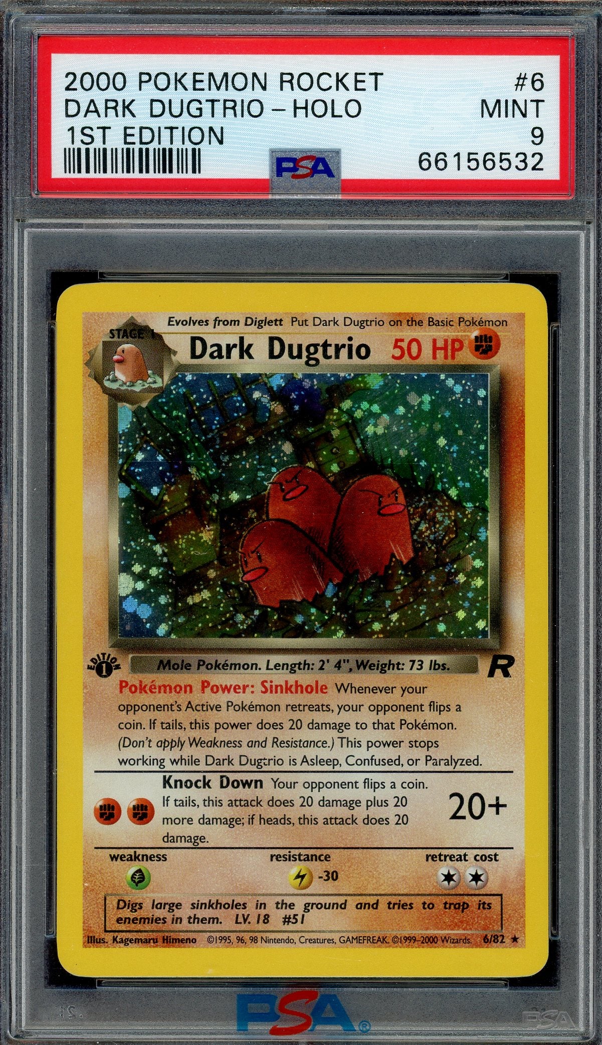 PSA 9 DARK DUGTRIO-HOLO 1ST EDITION