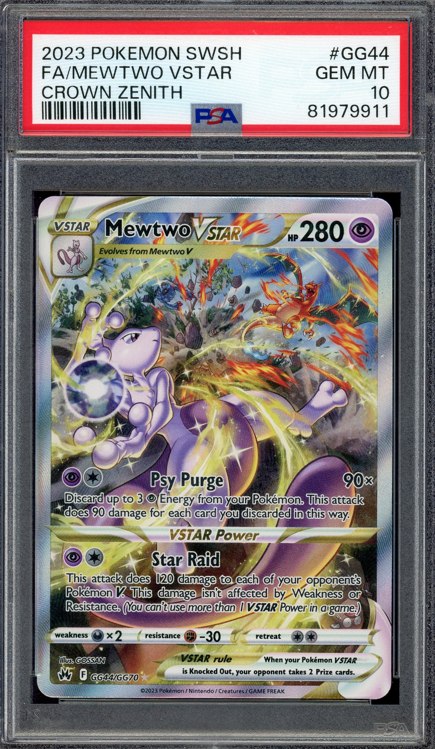 PSA 10 FA/MEWTWO VSTAR CROWN ZENITH