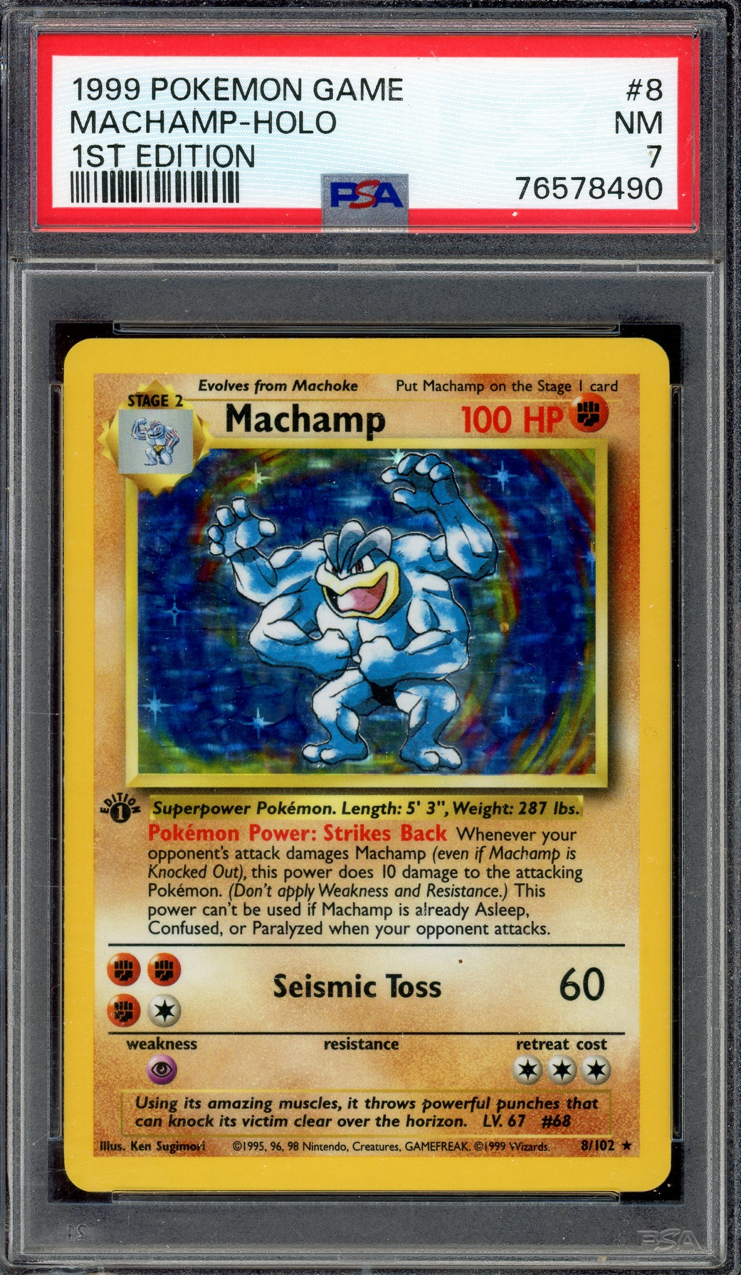 PSA 7 MACHAMP-HOLO 1ST EDITION