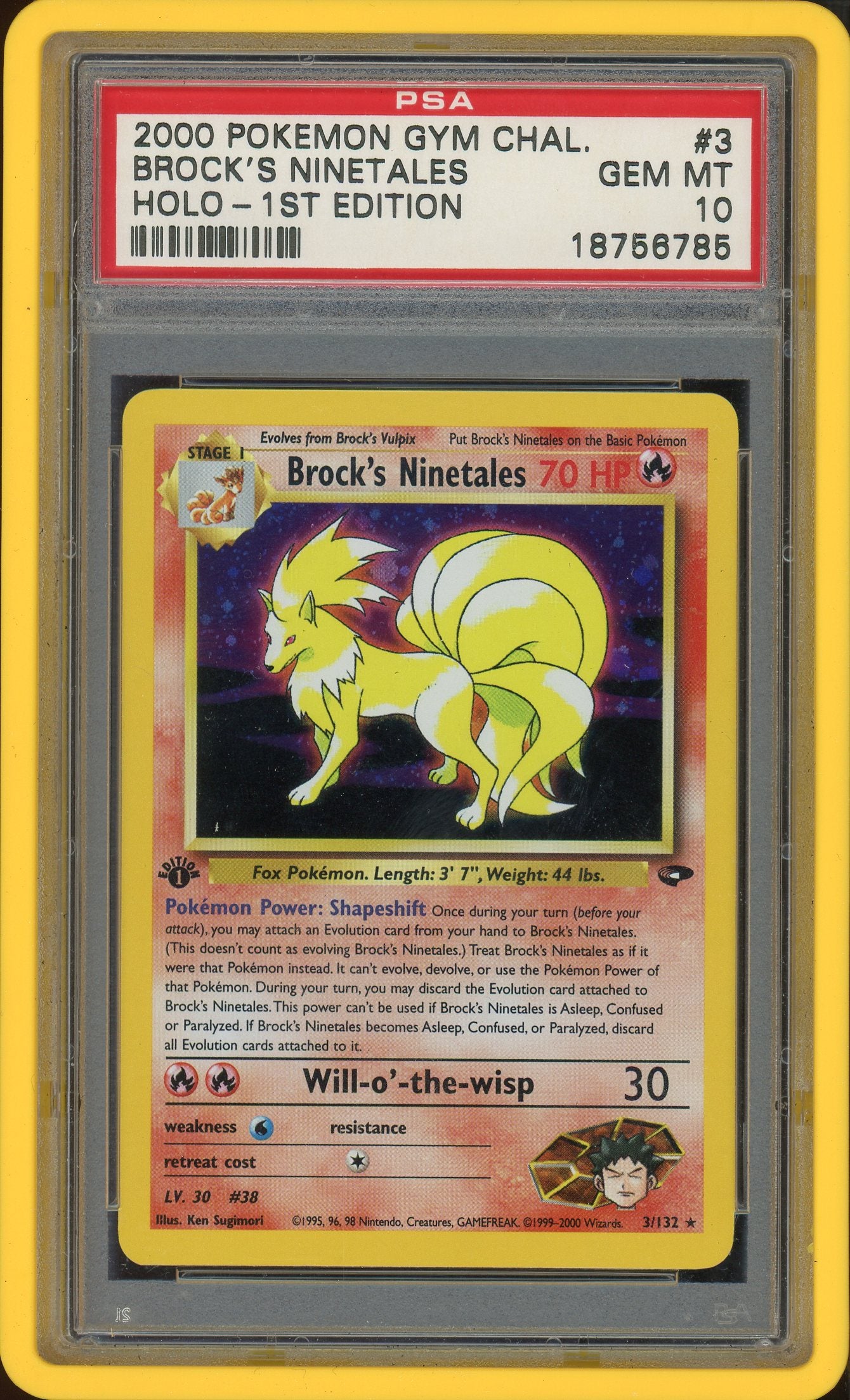 PSA 10 BROCK'S NINETALES HOLO-1ST EDITION