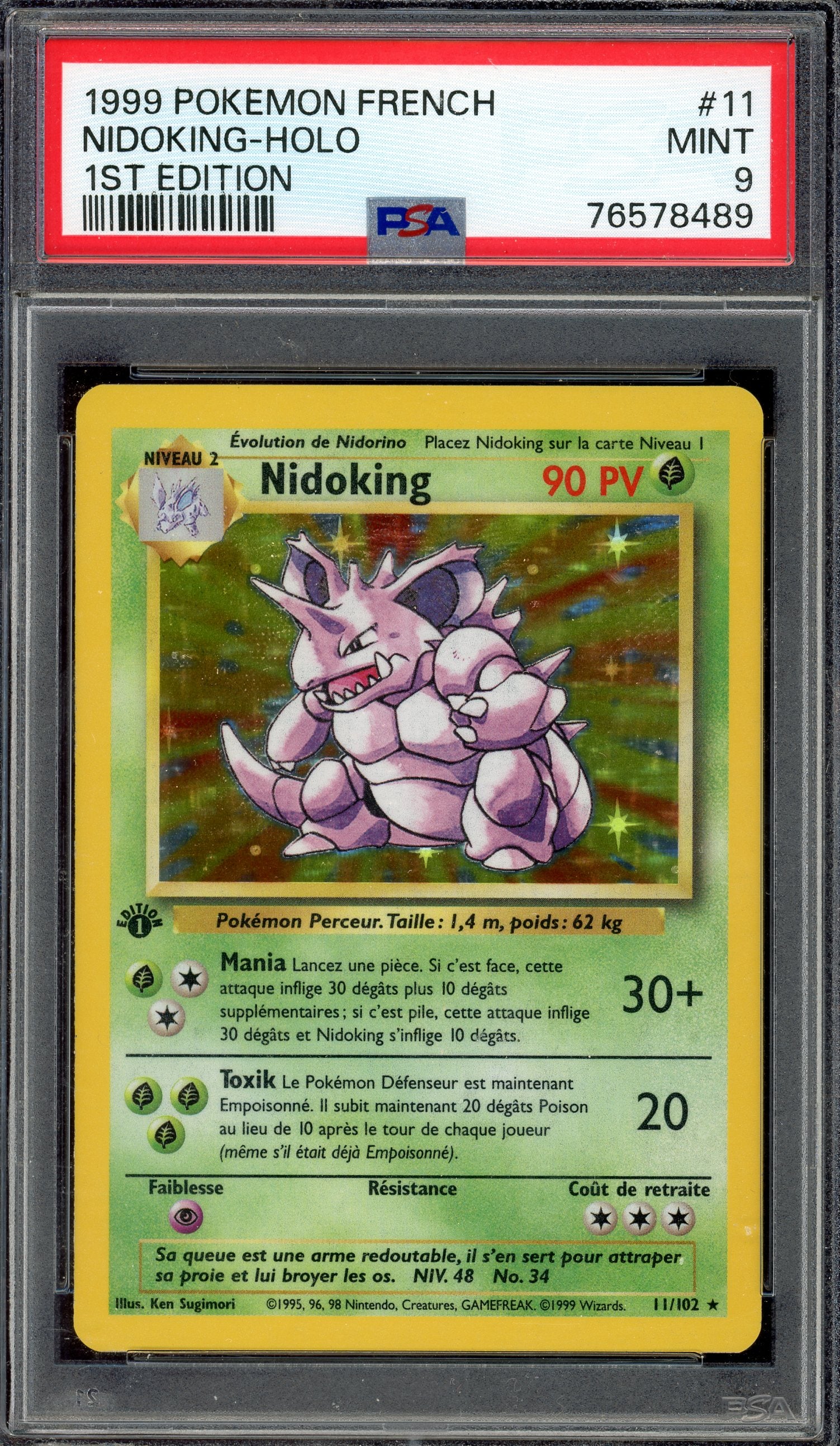 PSA 9 NIDOKING-HOLO 1ST EDITION