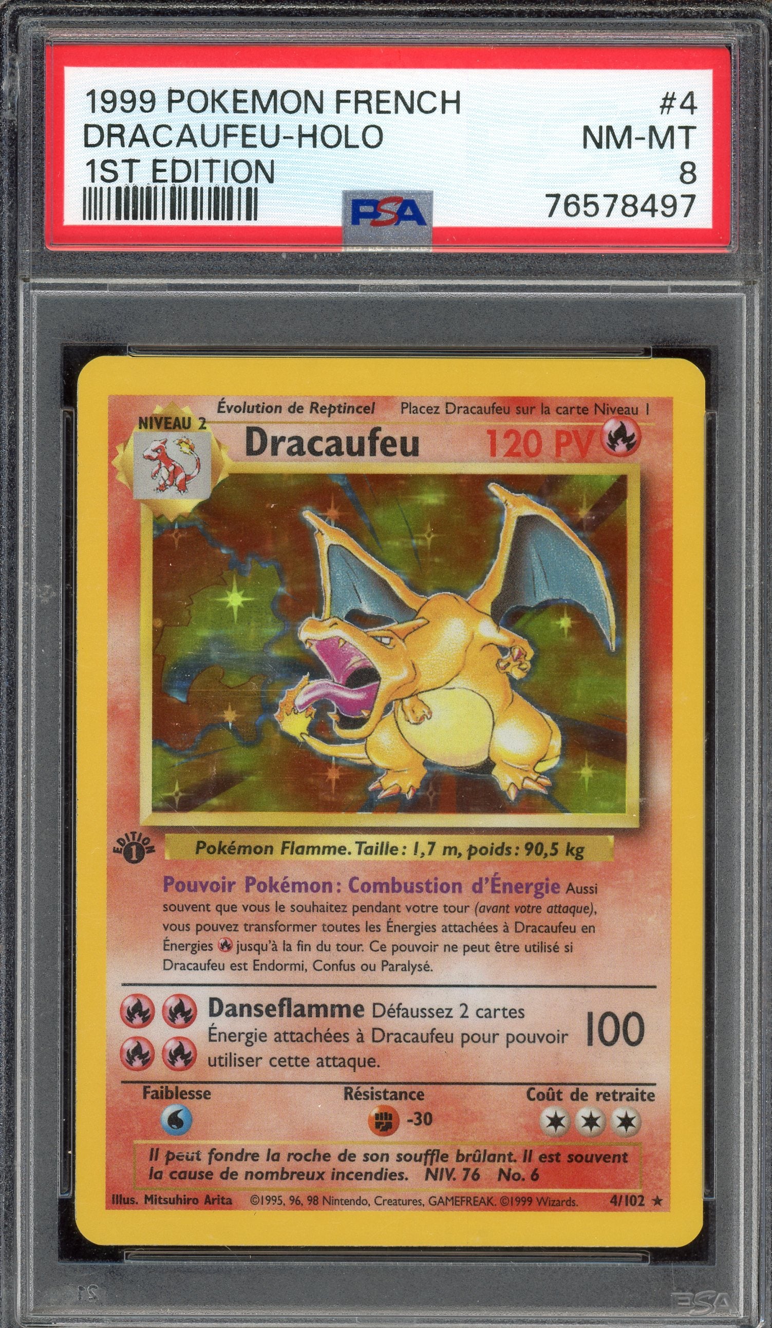PSA 8 DRACAUFEU-HOLO 1ST EDITION