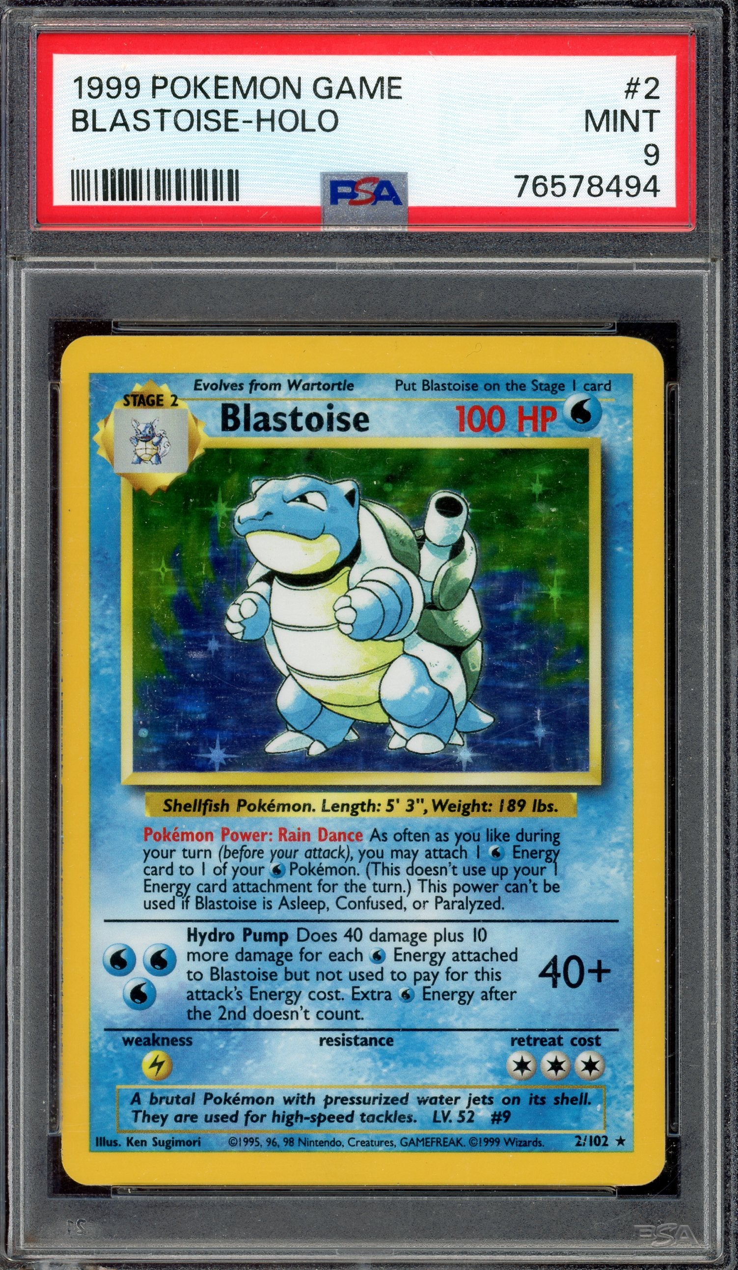 PSA 9 BLASTOISE-HOLO