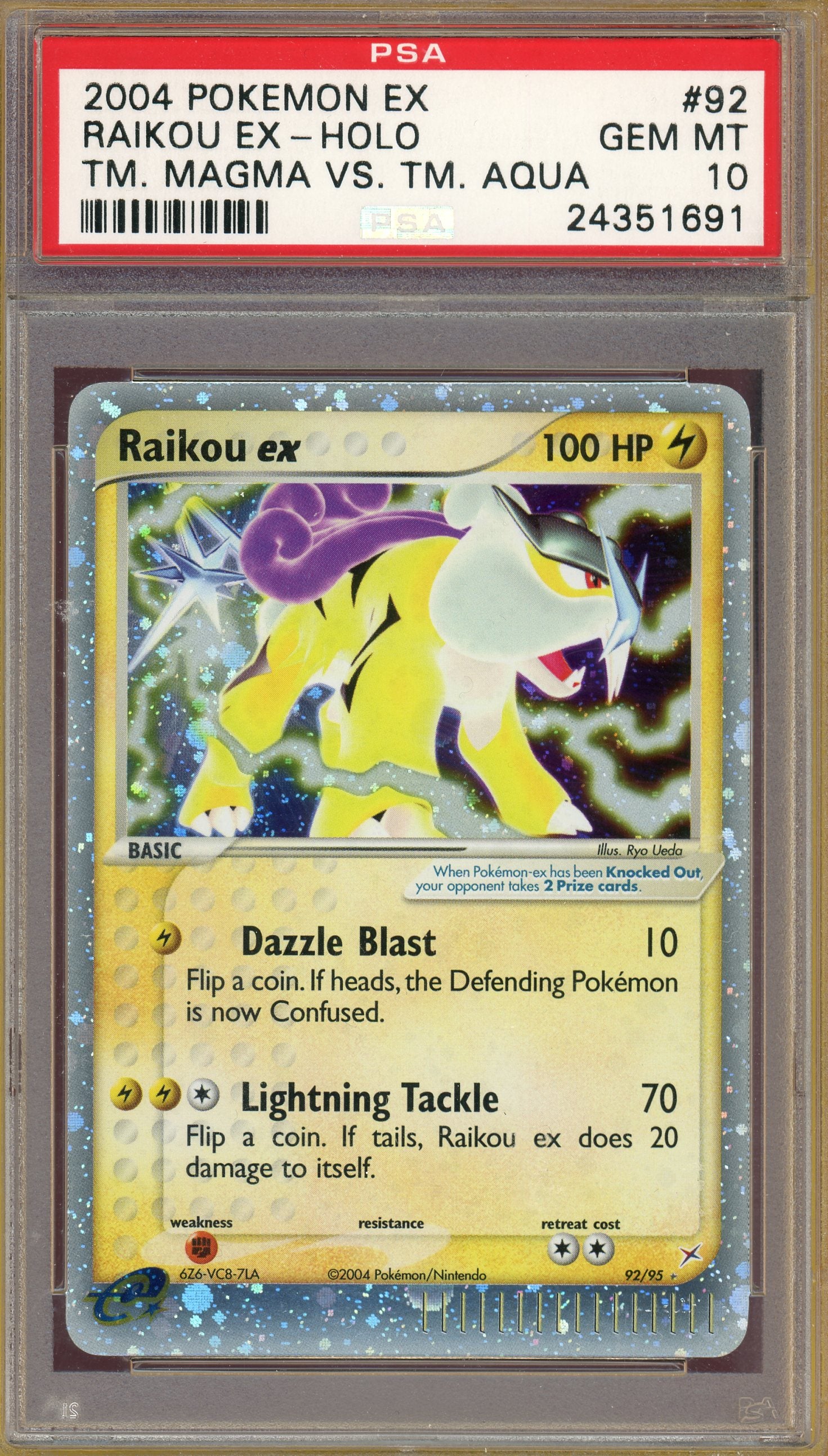 PSA 10 RAIKOU EX-HOLO TM.MAGMA VS. TM.AQUA