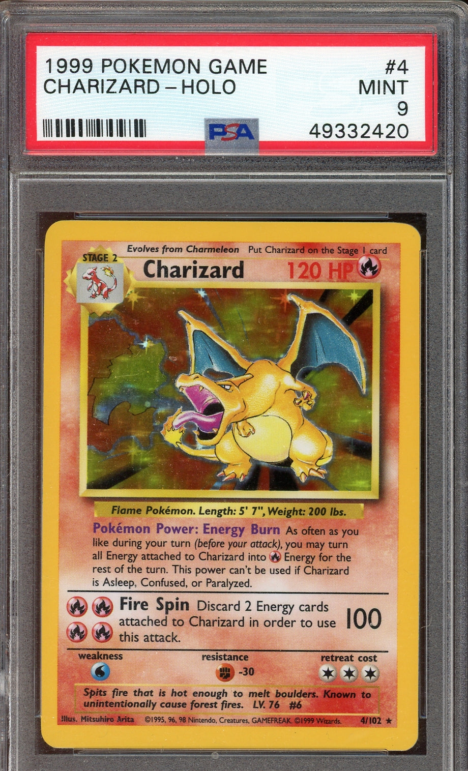 PSA 9 Charizard Base Set Unlimited
