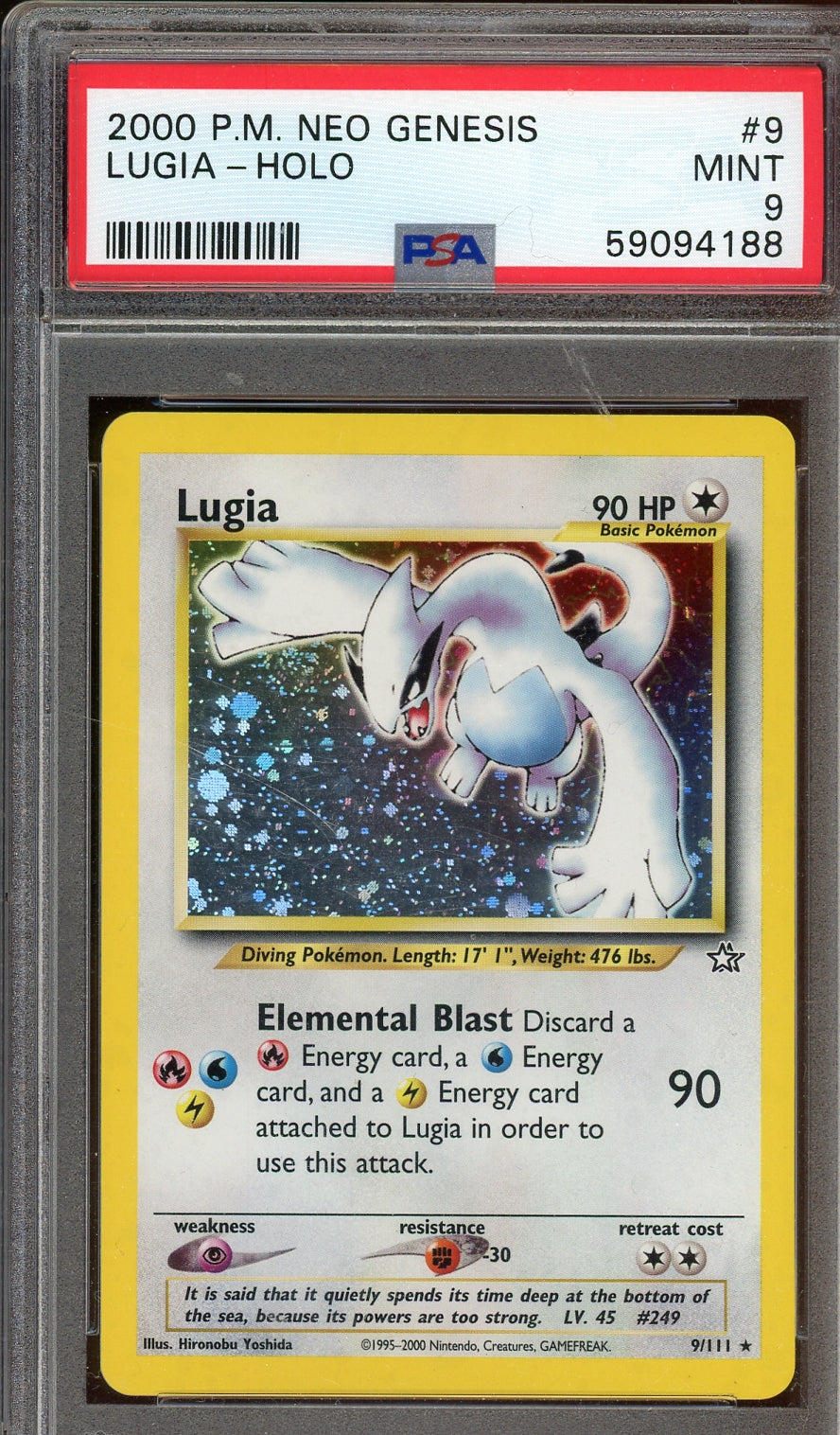 PSA 9 Lugia Neo Genesis Unlimited