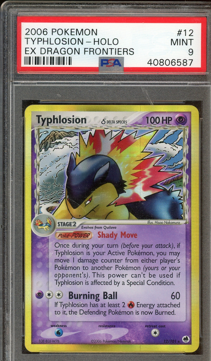 PSA 9 Typhlosion EX Dragon Frontiers