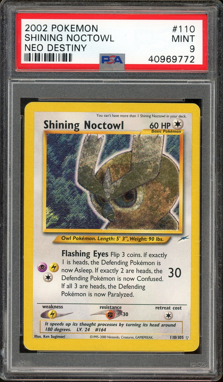 PSA 9 Shining Noctowl Neo Destiny Unlimited