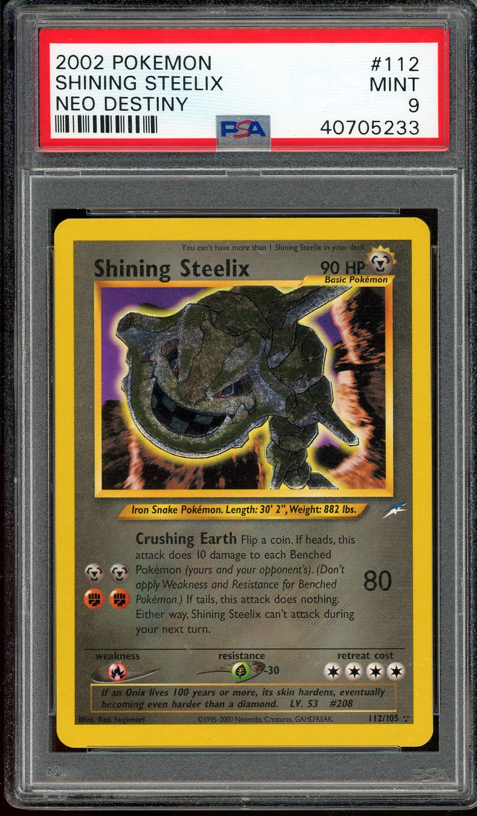 PSA 9 Shining Steelix Neo Destiny Unlimited
