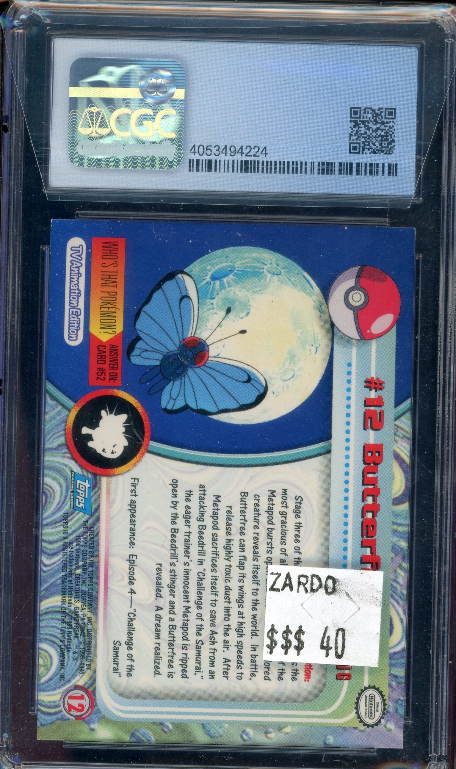 CGC 9 BUTTERFREE TOPPS SILVER FOIL