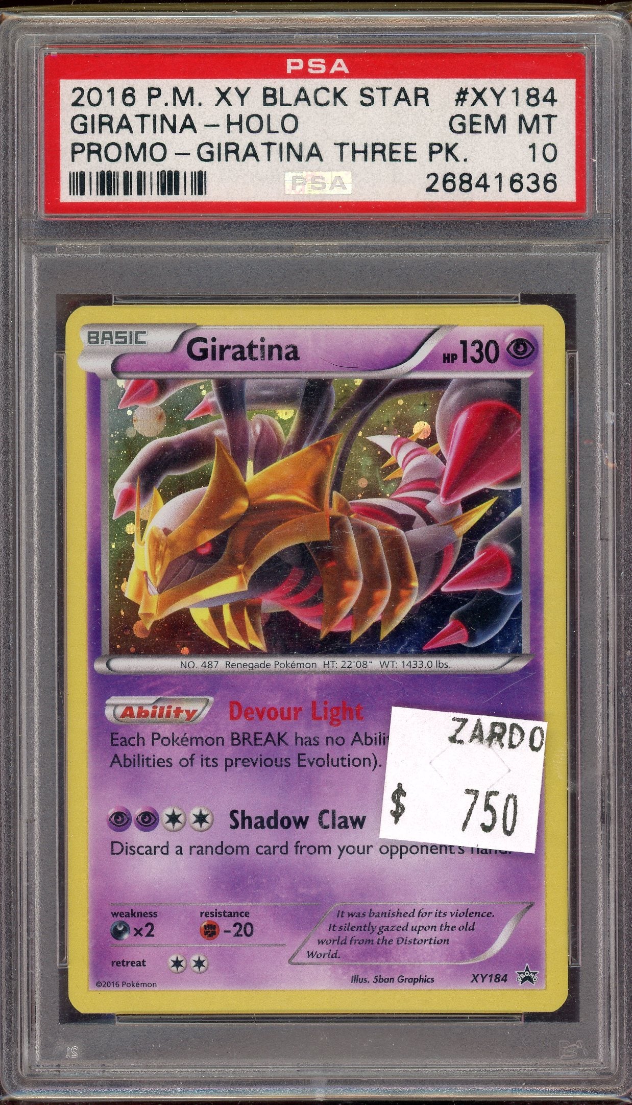 PSA 10 GIRATINA-HOLO PROMO-GIRATINA THREE PK.