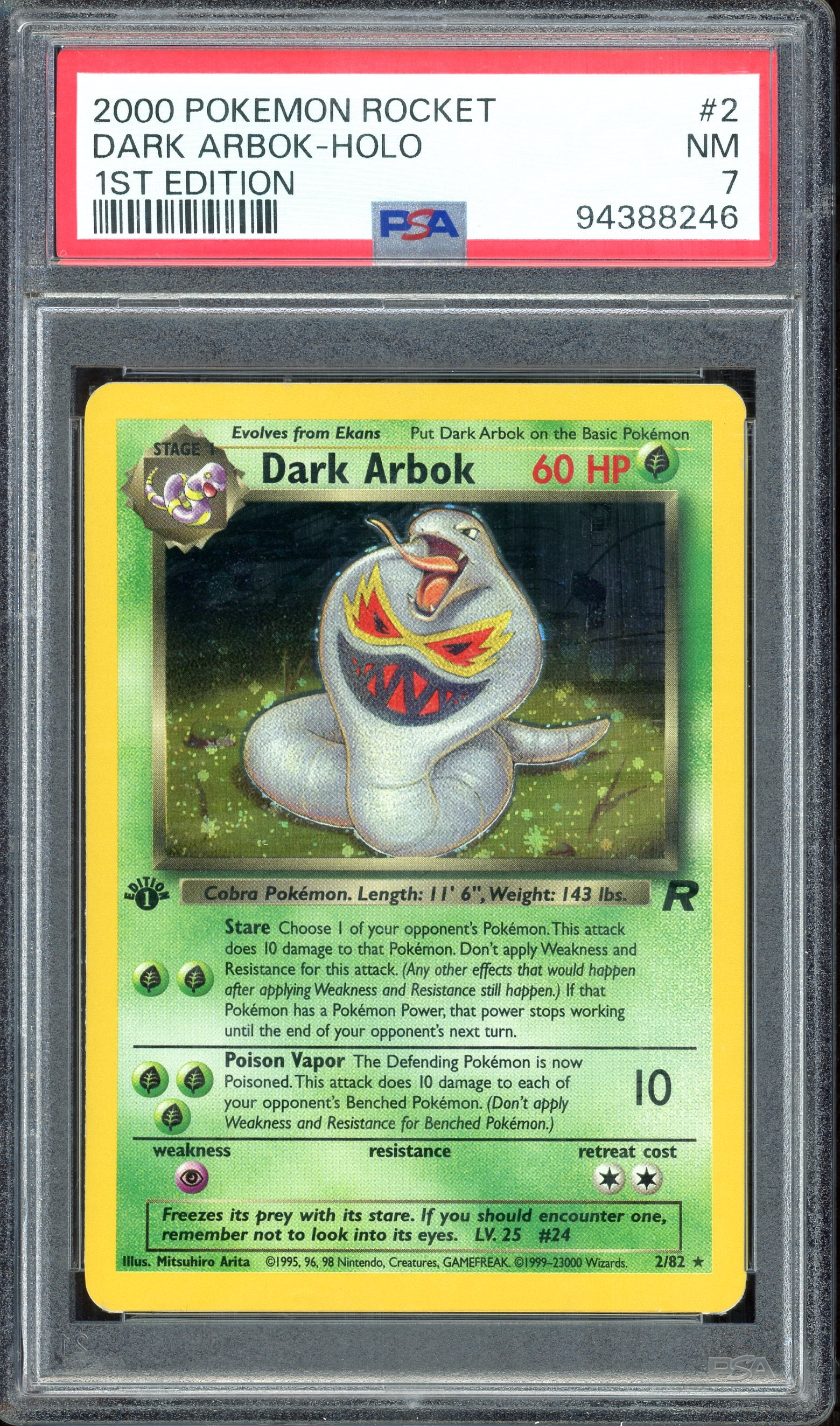 PSA 7 DARK ARBOK-HOLO 1ST EDITION