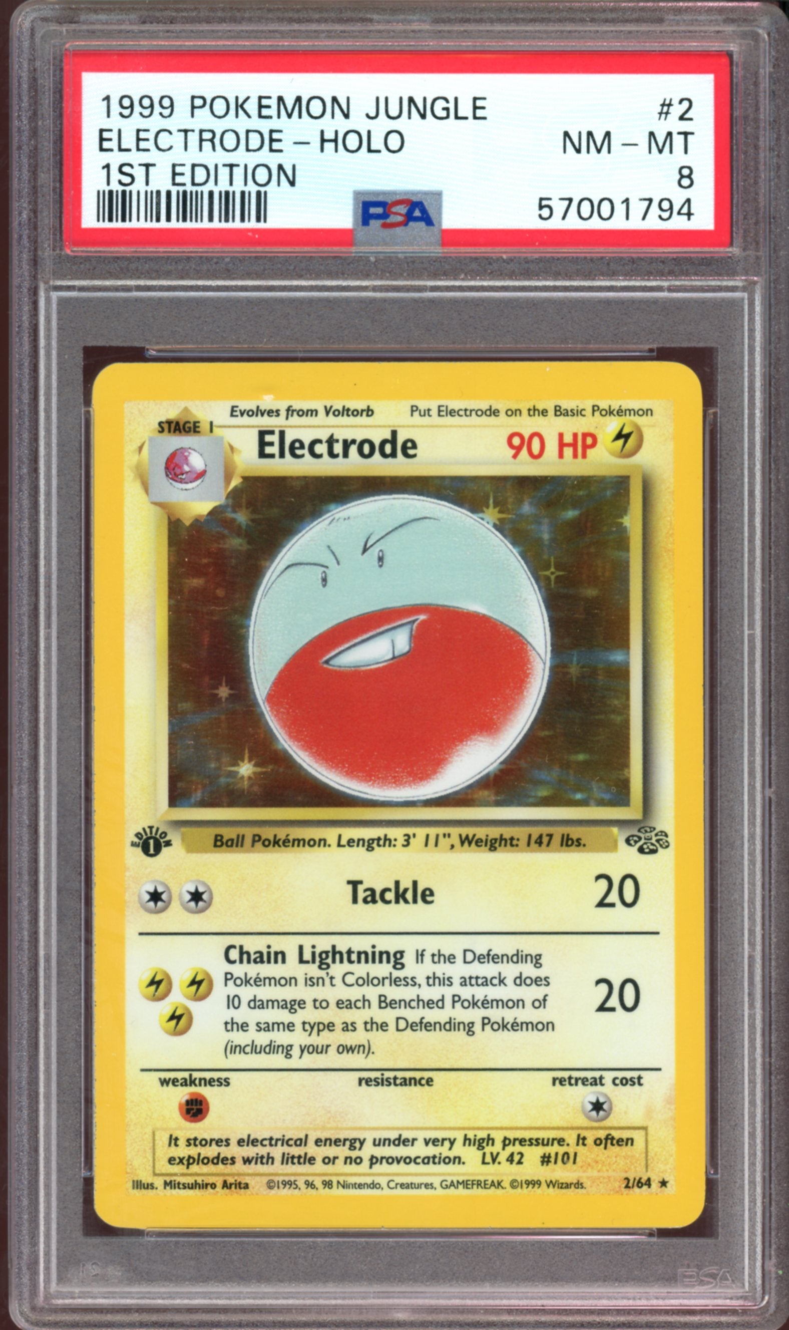 PSA 8 ELECTRODE-HOLO 1ST EDITION