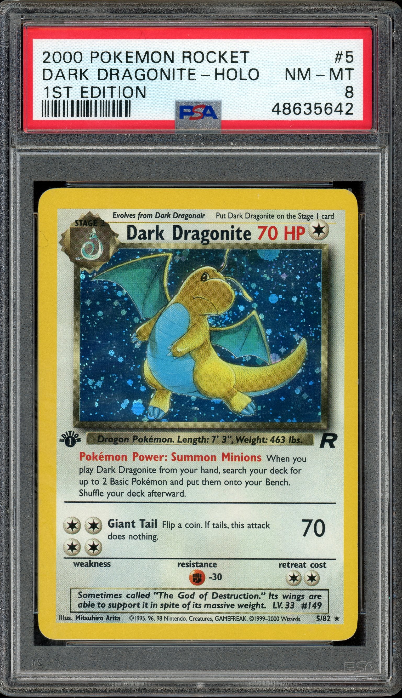 PSA 8 DARK DRAGONITE-HOLO 1ST EDITION