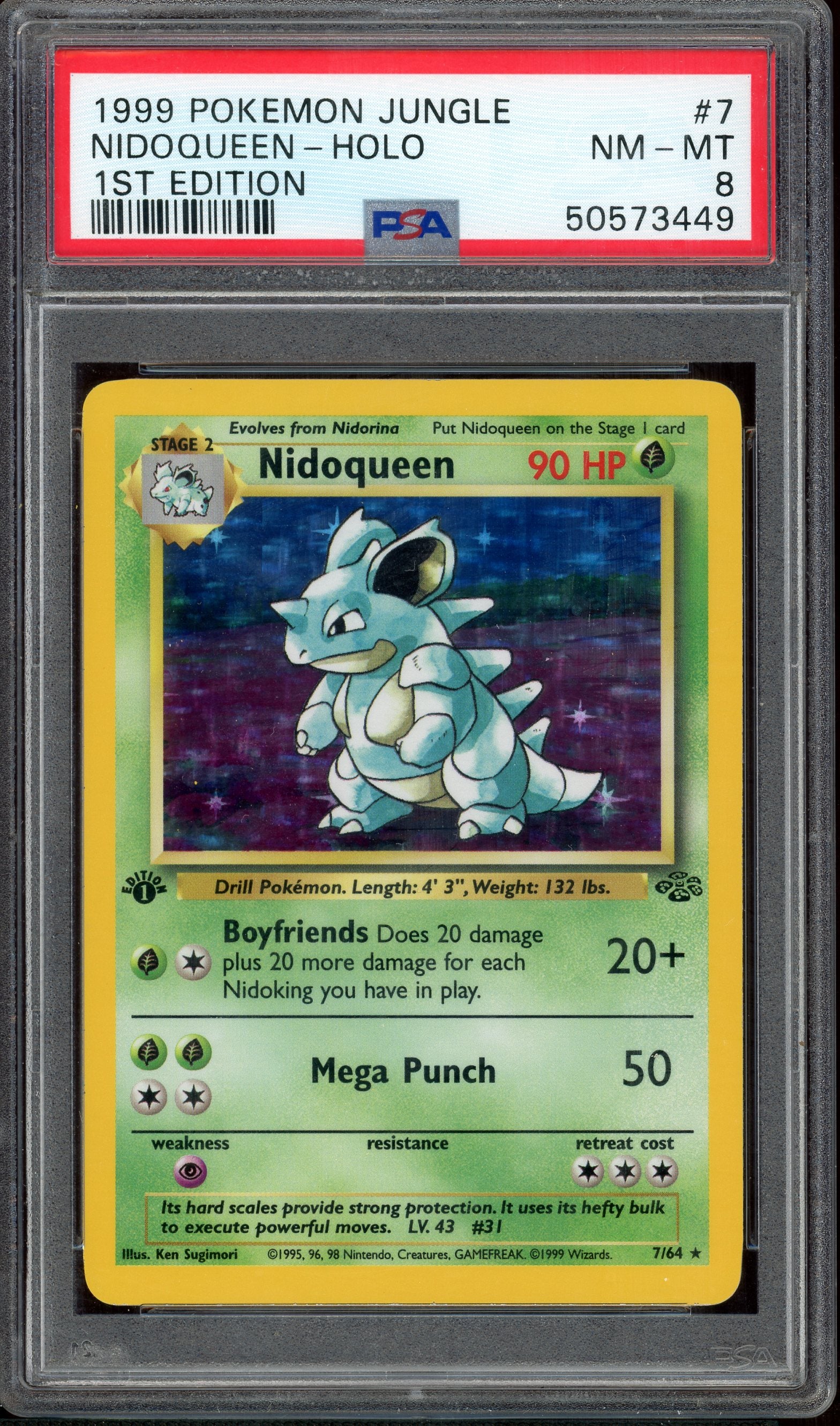PSA 8 NIDOQUEEN-HOLO 1ST EDITION