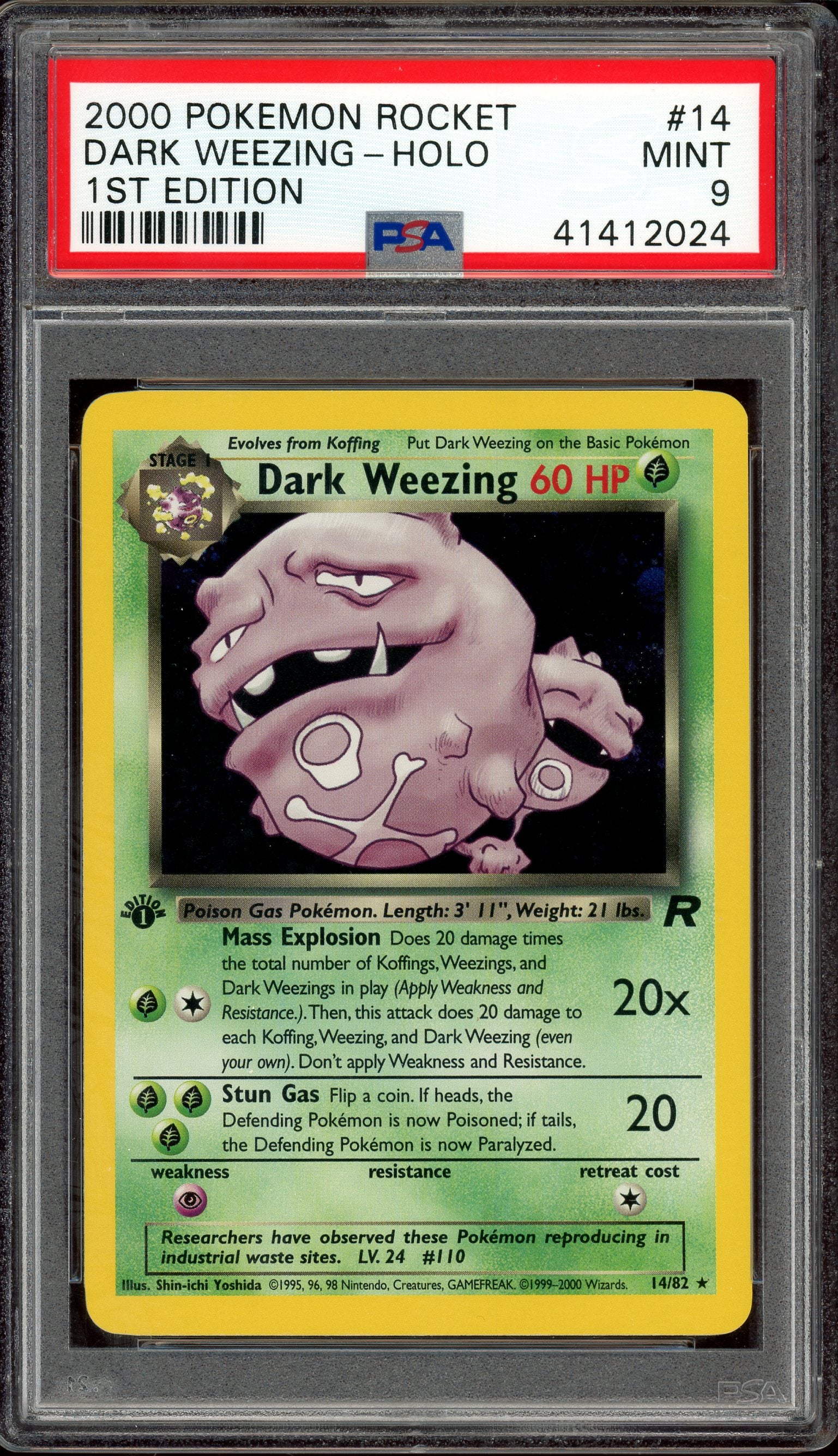 PSA 9 DARK WEEZING-HOLO 1ST EDITION
