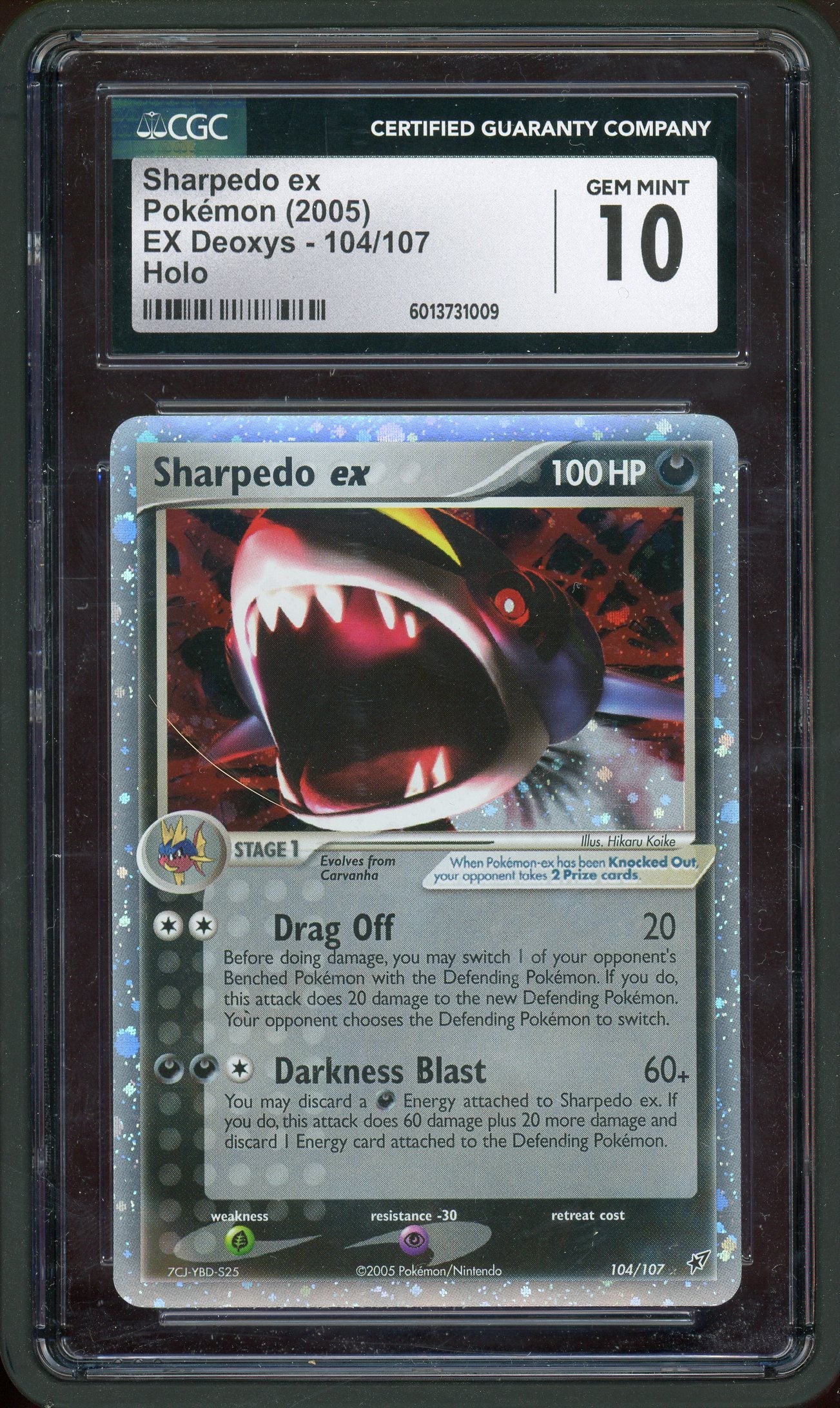 CGC 10 SHARPEDO EX HOLO