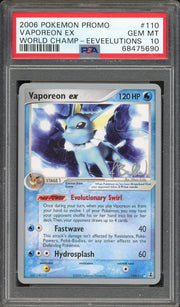 PSA 10 VAPOREON EX WORLD CHAMP-EEVEELUTIONS