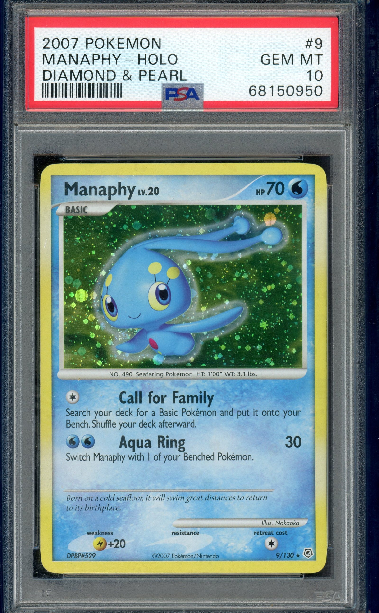 PSA 10 MANAPHY-HOLO DIAMOND & PEARL