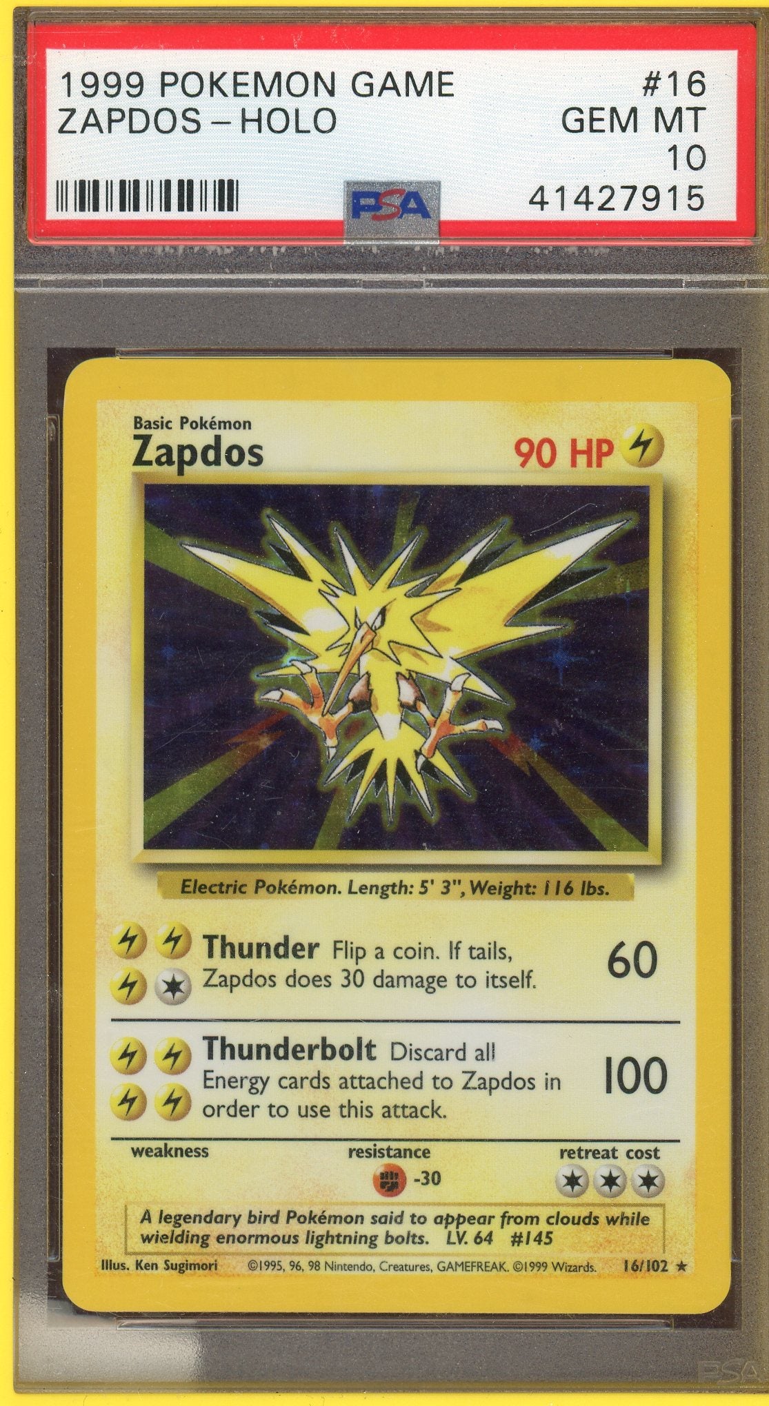 PSA 10 ZAPDOS-HOLO