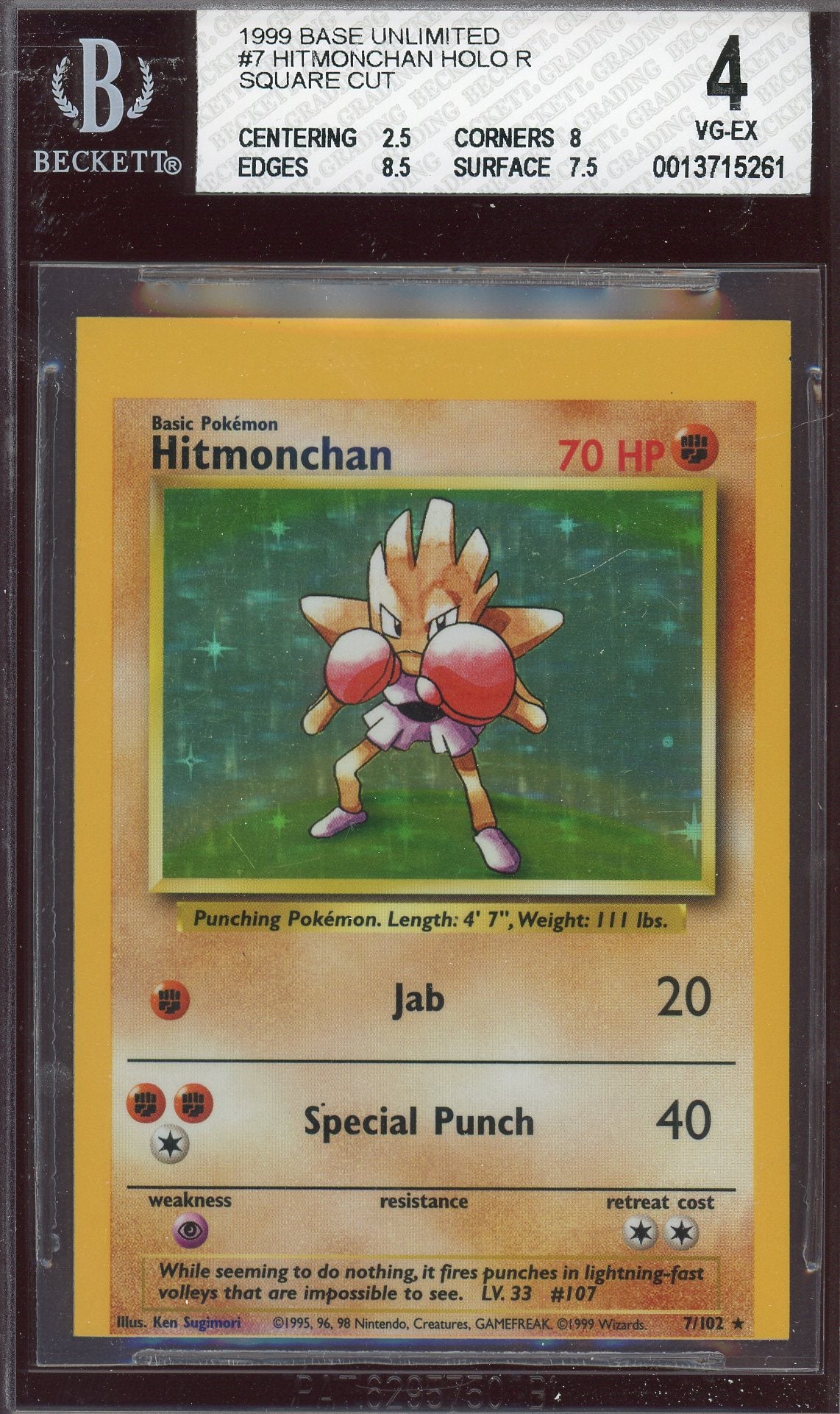 Beckett 4 Hitmonchan Holo R Square Cut