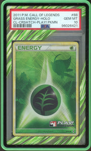 PSA 10 GRASS ENERGY-HOLO CALL OF LEGENDS CROSSHATCH-PLAY! POKEMON