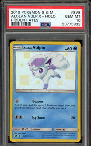 PSA 10 ALOLAN VULPIX HOLO HIDDEN FATES