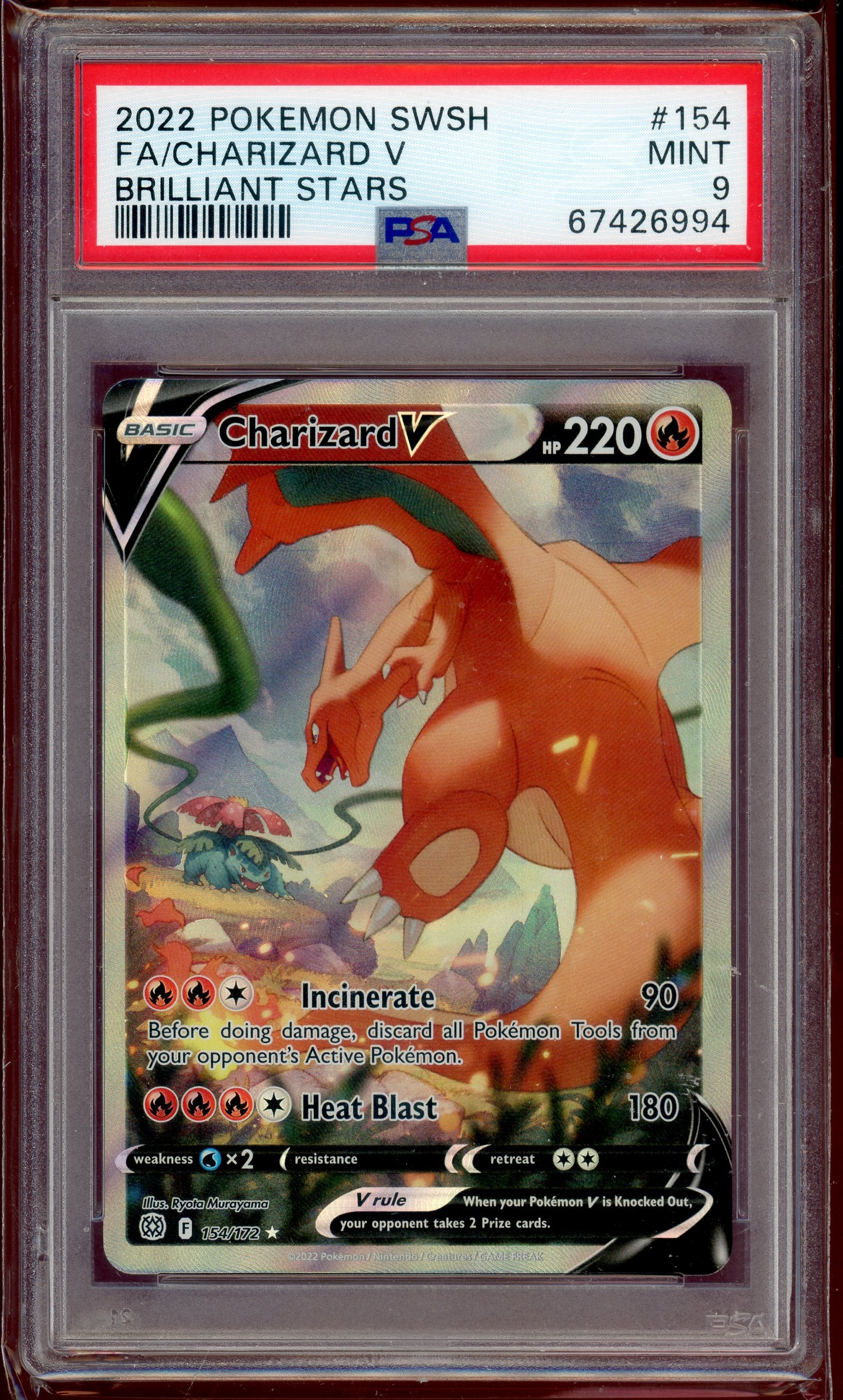 PSA 9 CHARIZARD V BRILLIANT STARS